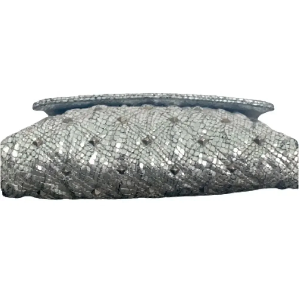 Marc Jacobs Quilted Leather Snakeskin Animal Print Embossed Studded Silver Bag